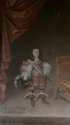 un tableau représentant un homme en costume tenant un sac