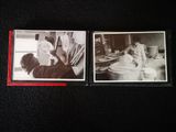 two black and white photos of a man and a woman