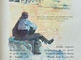 a picture of a book with a picture of a man sitting on a rock