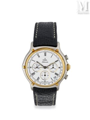 gros plan d'une montre sur fond blanc avec un bracelet noir