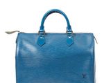 louis vuitton blue epi leather speedy bag
