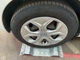 a close up of a car tire on a ramp