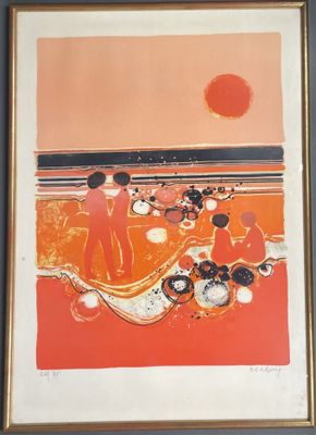 MENGUY Frédéric (1927-2007) La plage rose