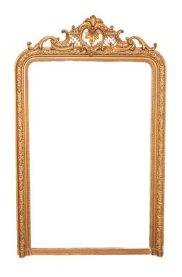 une image d'un miroir encadré d'or sur un fond blanc