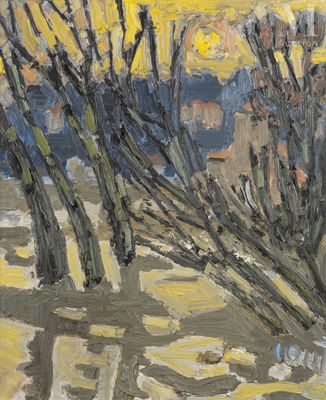 an image of a painting of some trees in a field