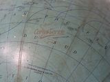 a close up of a globe with a map on it