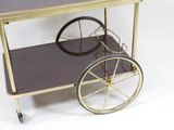 a metal cart with wheels on a white background