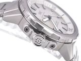 a close up of a watch on display on a table