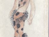 an old drawing of a man with spots on his body