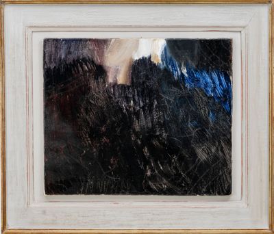 an image of a painting of a woman in a black dress