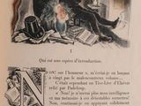 a picture of a book with a picture of a man sitting on a chair