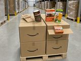 a poster with a picture of boxes and packages in a warehouse