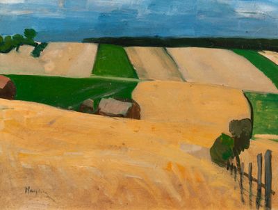 HENRI HAYDEN (1883-1970), « Paysage de campagne », Huile sur carton si - Photo 1