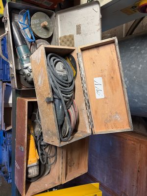 a pile of assorted items in a storage area