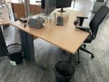 an image of a desk with two monitors and a keyboard
