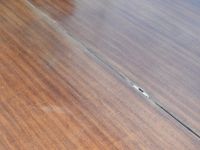 Grande table circulaire en bois lamellé et placage façon aca… (photo 6)