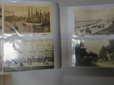three old photos of people walking on a street in a city