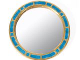 une image représentant un miroir entouré d'une bordure bleue