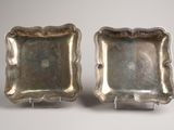 pair of silverplated dishes on stands