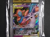 a close up of a pokemon card in a plastic case