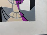 une photo d'un tableau représentant une femme portant un chapeau violet