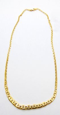 Collier en or jaune 750 °/°° (18k) à mailles plates. - Photo 1