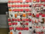 a wall with many different types of sewing supplies on it