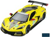 the yellow race car is ready to race on the track