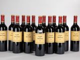 six bouteilles de vin rouge sont alignées