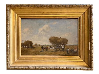 une image représentant un tableau de vaches paissant dans un pré
