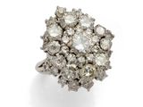 a diamond cluster ring, by van cleef