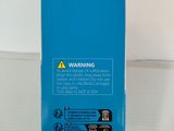 a blue box that has a warning sign on it