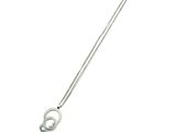 silver plated necklace with a circular pendant and a silver chain