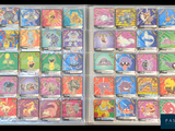many different pokemon cards in a clear case