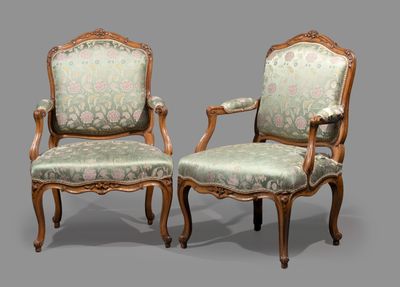 pair of louis xv style armchairs with floral upholstered upholstered upholstered upholstered upholstered upholstered upholstered uphol