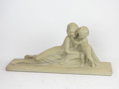 S.BONI (XXe) - Femme et enfant.