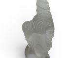 a glass figurine of a zebra on a white background