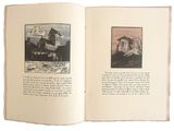 un livre ouvert sur lequel figure l'image d'un château