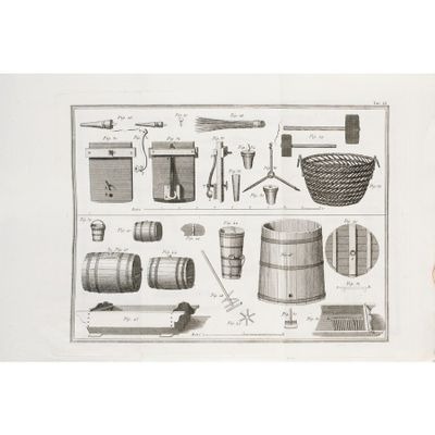 a black and white drawing of a bunch of items