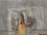 a painting that is being displayed on a easel