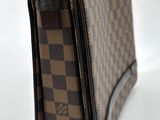 louis vuitton damier canvas and leather handbag with shoulder strap