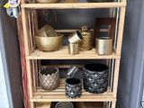 a shelf that has a lot of different items on it