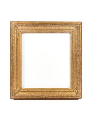 a gold frame with a white background