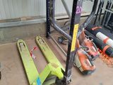 a picture of a pallet with a number on it in a garage