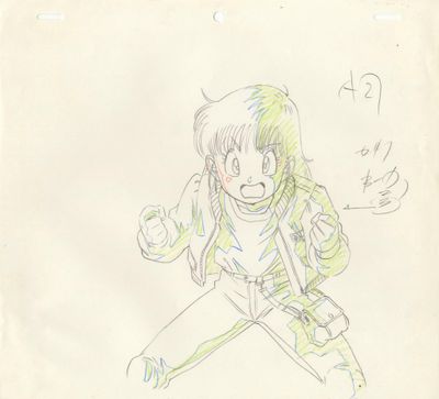 un dessin représentant un jeune garçon avec un sac à dos sur le dos
