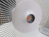 an image of a white fan with a light on it