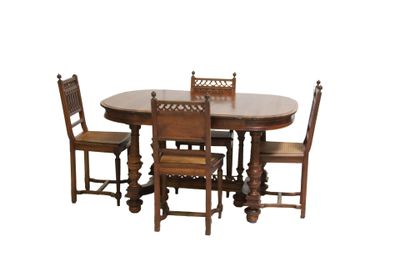 Mobilier de salle à manger en bois naturel comprenant une ta…