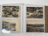 several old photos of a train on a train track in a book