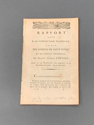 (Les compagnies de Jéhu). CHÉNIER (Marie-Joseph-Blaise). Rap…