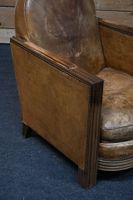 Paire de fauteuils confortables type "club" à accotoirs en b… (photo 2)